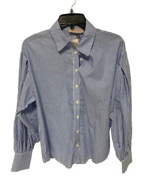 Philosophy Striped Blue and White Button Down Shirt